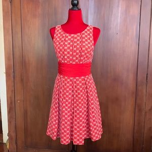 Tracy Reese Red Summer Frock with Embroidery